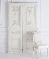 Two French carved panels - white