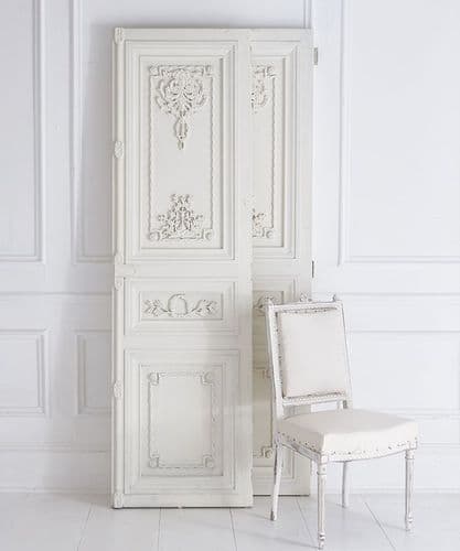 Two French carved panels - white