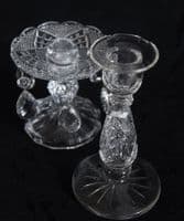 Two vintage glass candlesticks - SOLD
