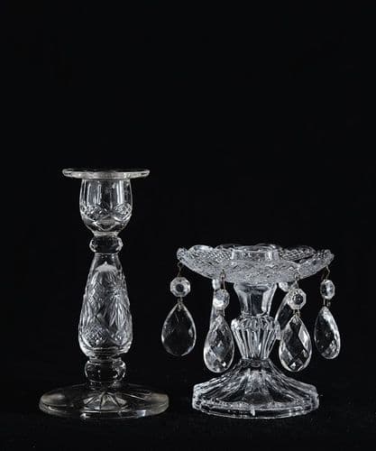 Two vintage glass candlesticks - SOLD