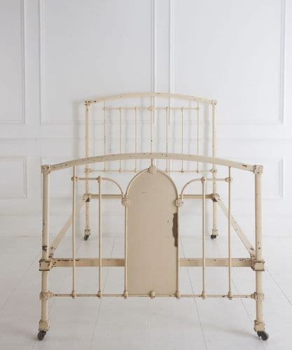 Victorian cream metal bed frame