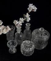 Vintage dressing table cut-glass collection