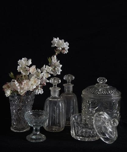 Vintage dressing table cut-glass collection
