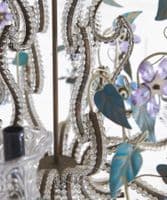 Large Vintage Floral Chandelier | Crystal & Flower Statement Light | Angel & Boho