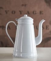 Vintage French enamel coffee pot with roses - SOLD