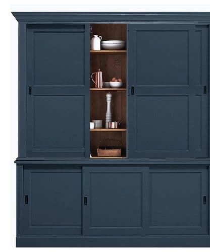 Wainscott sliding door cupboards - wood or glazed doors