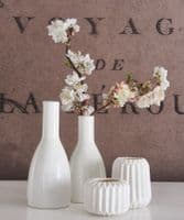 White ceramic bottles & tealight holders - SOLD
