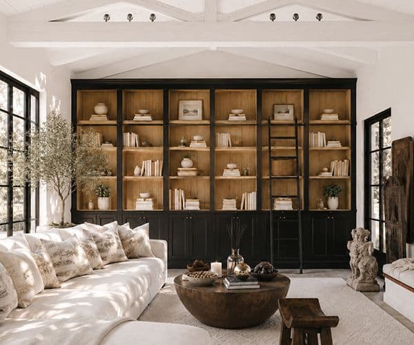 French style modular fitted bookshelves
