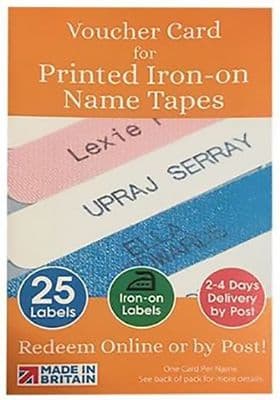 25 IRON ON Printed Name Tapes