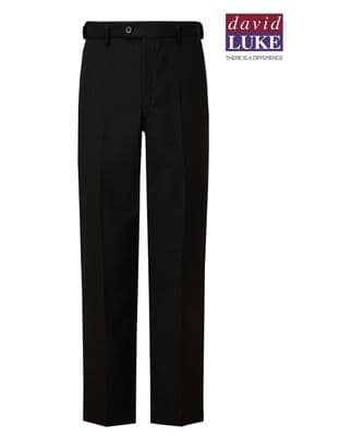 Black Sturdy Fit Boys Flat Front Trouser
