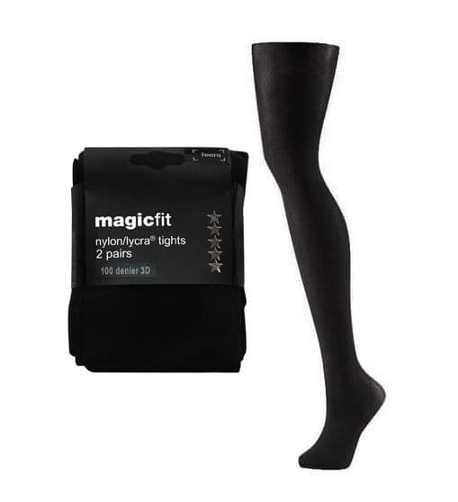 Black Twin Pack School Tights