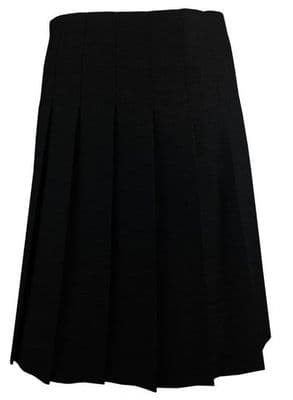 Girls Black Stitch Down Pleat Skirt