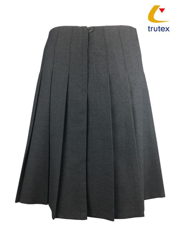 Girls Harrow Grey Stitch Down Pleat Skirt