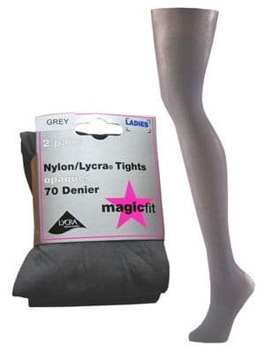Grey Twin Pack School Tights