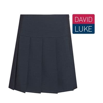 Navy David Luke Drop Waist Knife Pleat Skirt