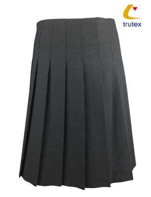 Paxman  Girls Harrow Grey Stitch Down Pleat Skirt