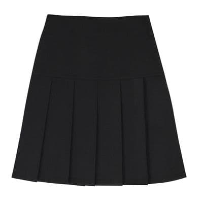 Senior Black Panel Full Pleated Skirt