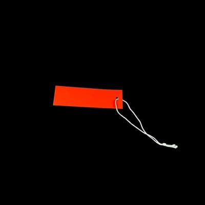 100 x 30mm Plastic Tag, Elastic Tie, Red - 250