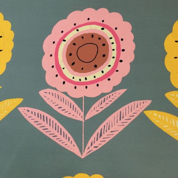 BIG DAISY KHAKI 137 OIL CLOTH