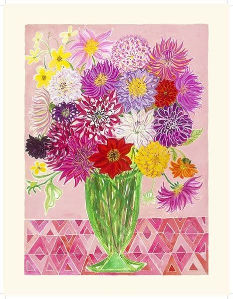 Dahlias in a green vase No 8