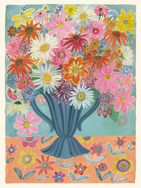 Summer Flowers in a 2 Handled Vase No 5