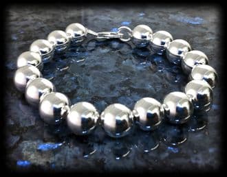 10mm Silver Bead Bracelet