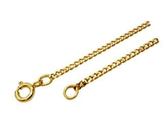 18K GOLD VERMEIL Solid Sterling Silver Diamond Cut Extender Chain.