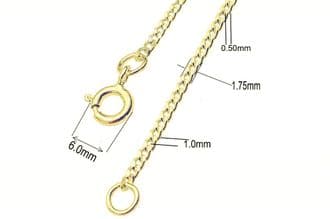 ANTOMUS® 18K GOLD VERMEIL BRITISH MADE SOLID (1.75mm Gauge) Sterling Silver Chain for Heavier Weight PENDANTS
