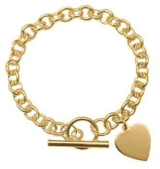 ANTOMUS® 18K GOLD VERMEIL SOLID 925 STERLING SILVER HEAVY LINK TRACE BRACELET WITH T BAR