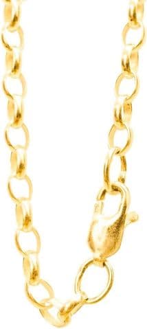 B100 ANTOMUS® 18K GOLD VERMEIL Solid 925 Silver Oval Link Belcher chain Made in England (1)