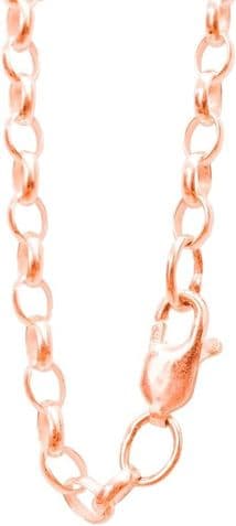 B100 ANTOMUS® 18K ROSE GOLD VERMEIL Solid 925 Silver Oval Link Belcher chain Made in England