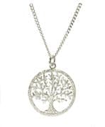 DIAMOND PAVE FINISH SILVER TREE OF LIFE YGGDRASIL