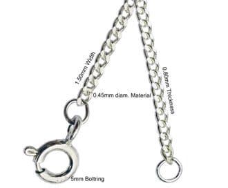 Silver Diamond Cut Curb Pendent Chain