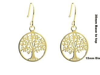 Sterling silver 18K Gold Vermeil TREE OF LIFE YGGDRASIL Earrings