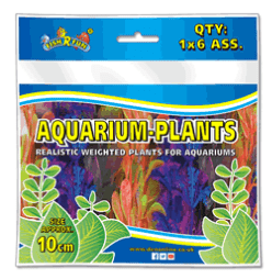 FRF Assorted Plastic Plants With Base -Coloured- 10cm x6