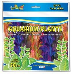 FRF Assorted Plastic Plants With Base -Coloured- 20cm x6