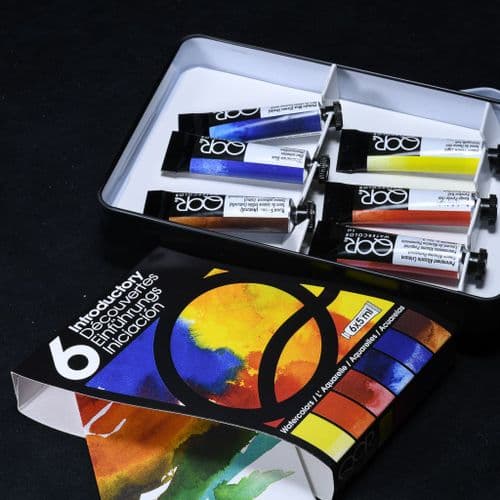 0001 Introductory Set, QoR Modern Watercolours, 6 x 5ml tubes.