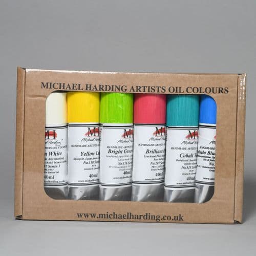 002 Tropical Set of Michael Harding Oil Colours, 6 x 40ml tubes. 5% off.