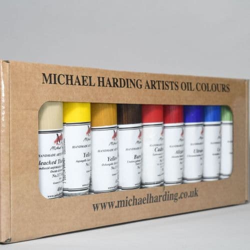 003 Plein Air Painter Set of Michael Harding Oil Colours, 10 x 40ml tubes. 5% off.
