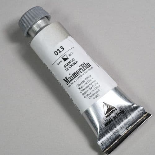 013 Chinese White Maimeri Blu Watercolor, 12ml tube.