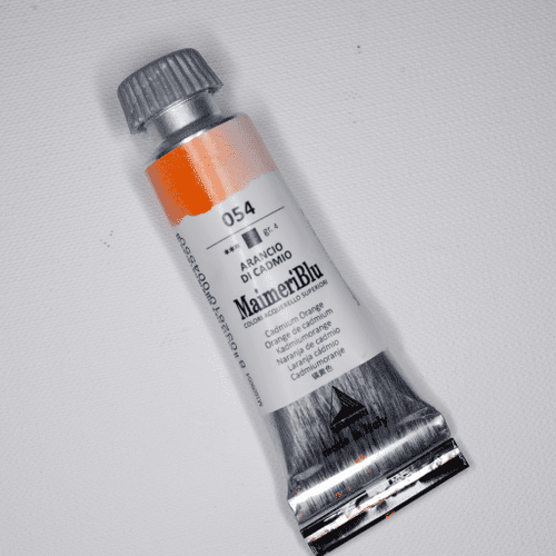 054 Cadmium Orange Maimeri Blu Watercolor, 12ml tube.