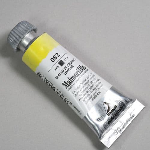 082 Cadmium Yellow Lemon Maimeri Blu Watercolor, 12ml tube.
