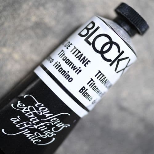 086 Titanium White Blockx Oil Colour, 200ml tube.
