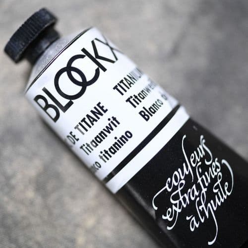 086 Titanium White Blockx Oil Colour, 35ml tube.