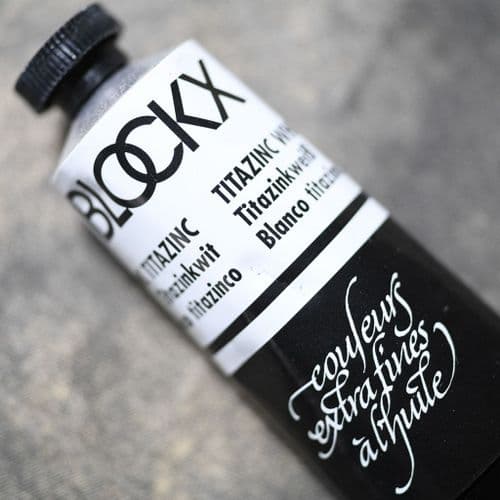 087 Mixed White (Titanium + Zinc) Blockx Oil Colour, 35ml tube.