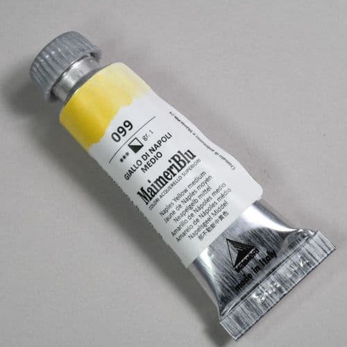 099 Naples Yellow Medium Maimeri Blu Watercolor, 12ml tube.
