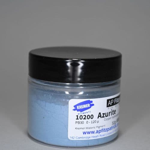 10200 Azurite Natural Standard Kremer Pigment, 50g plastic container