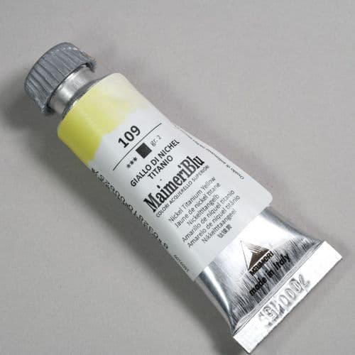 109 Nickel Titanium Yellow Maimeri Blu Watercolor, 12ml tube.