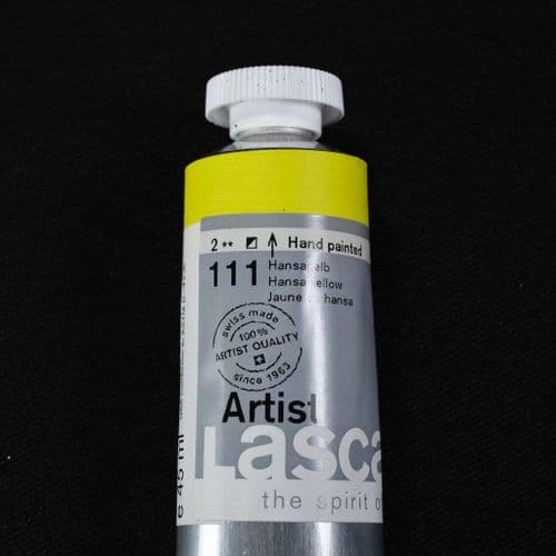 111 Hansa Yellow. Lascaux Artists' Acrylic, 45ml tube