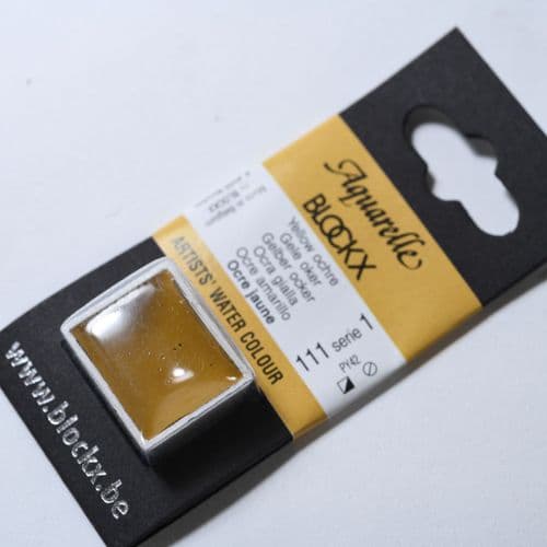 111 Yellow Ochre Blockx Watercolour Half Pan.